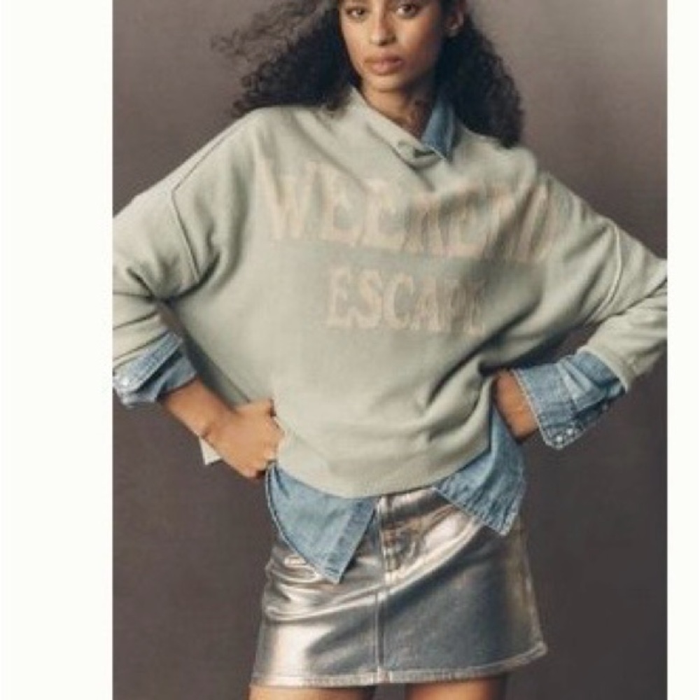 Relaxed Bluish Green Women’s Sweatshirt Sweater